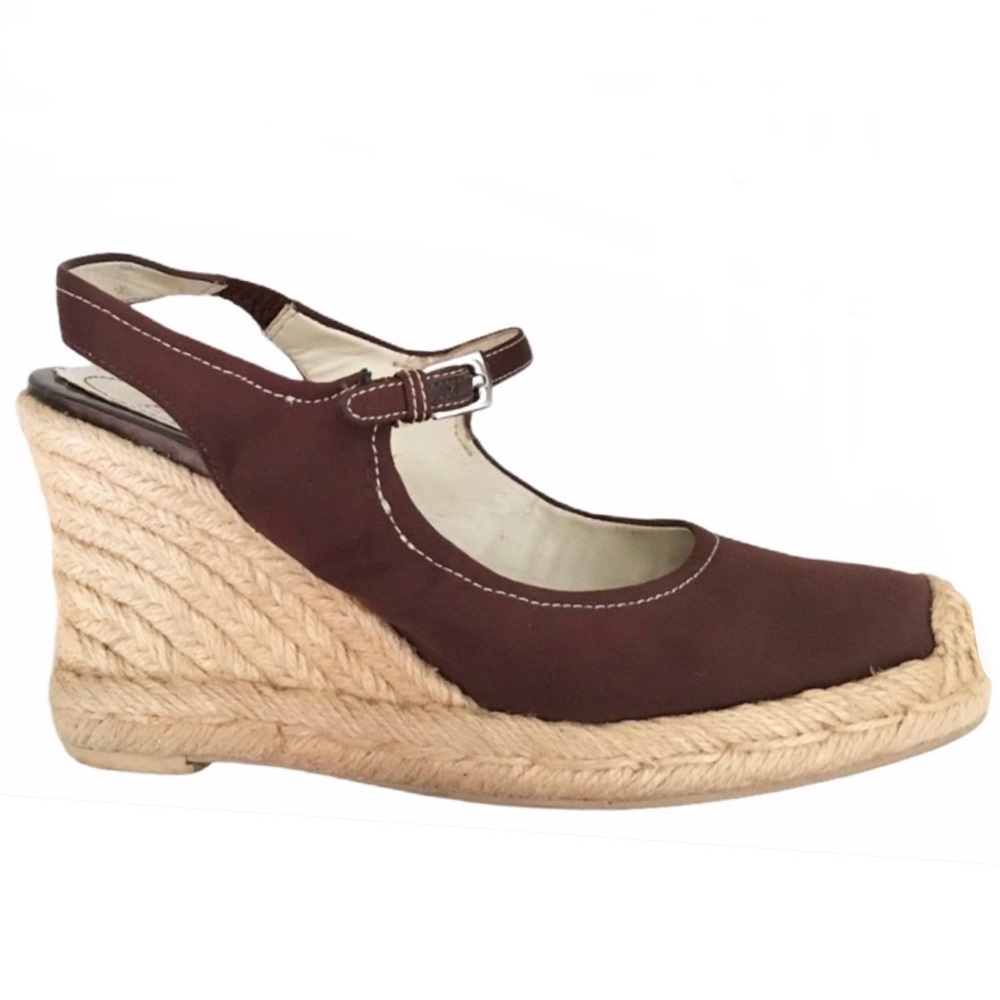 🎀5/$25🎀 FRANCO SARTO Queen Chocolate Brown Wedge Size 6.5 - Picture 1 of 10